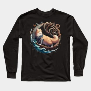 Cute Viking Cat Norse Mythology Celtic Knot Long Sleeve T-Shirt